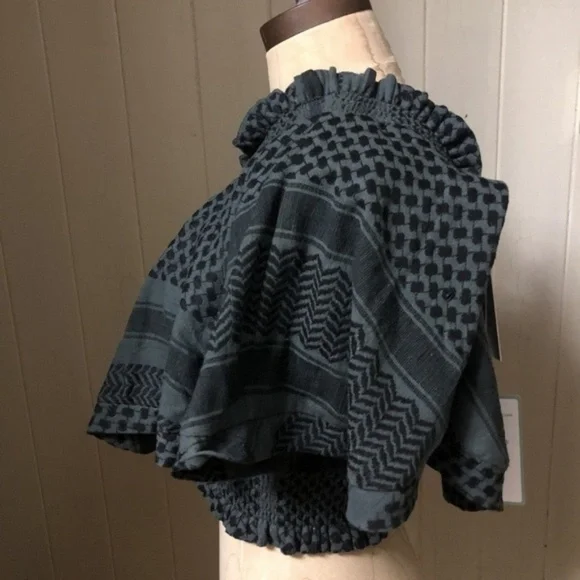 NEW CECILE COPENHAGEN sz 2 CROP One Shoulder Ruffle - Picture 2 of 8